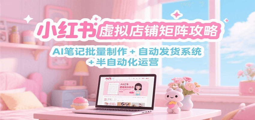 小红书虚拟店铺矩阵攻略：AI笔记批量制作 + 自动发货系统 + 半自动化运营-heixxmi
