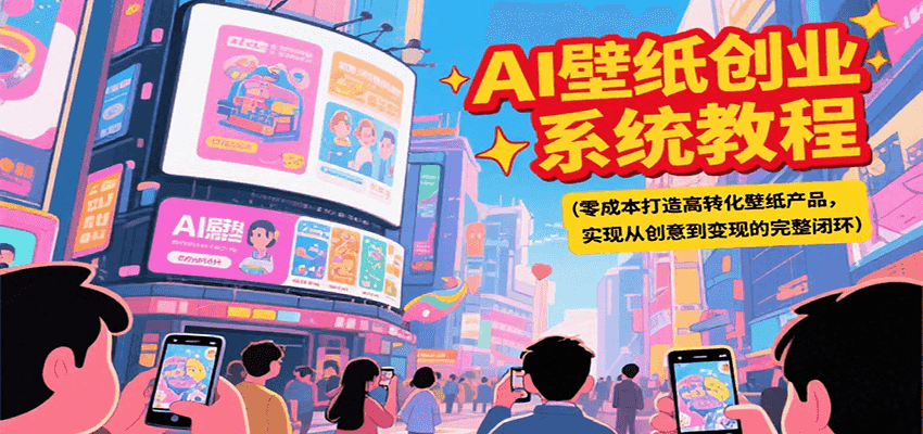 AI壁纸创业系统教程，零成本打造高转化壁纸产品，实现从创意到变现的完整闭环-heixxmi