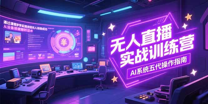 无人直播实操训练营，从设备搭建到话术，AI系统五代操作指南(7月更新-heixxmi