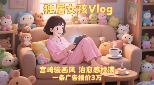 单个账号涨粉71W！用AI制作独居女孩Vlog，宫崎骏画风，治愈感拉满，一条广告报价3W-heixxmi