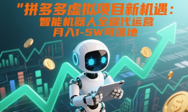 拼多多虚拟项目新机遇：智能机器人全程代运营，月入1-5W可落地【揭秘】-heixxmi