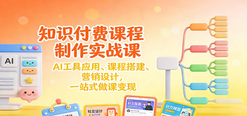 知识付费课程制作实战课：AI工具应用 、课程搭建、营销设计，一站式做课变现-heixxmi