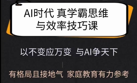 Ai时代真学霸思维与学习方法课，有格局且接地气，家庭教育有力参考-heixxmi