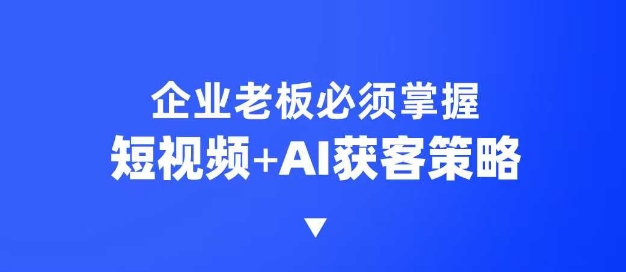 企业短视频AI获客霸屏流量课，6步短视频+AI突围法，3大霸屏抢客策略-heixxmi