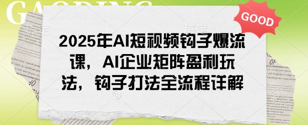2025年AI短视频钩子爆流课，AI企业矩阵盈利玩法，钩子打法全流程详解-heixxmi
