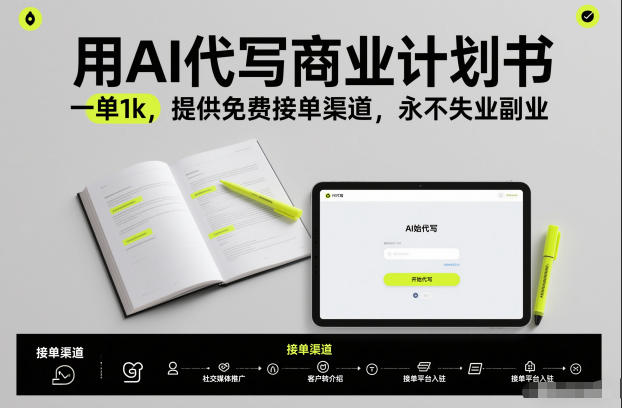 用AI代写商业计划书，一单1k，提供免费接单渠道，永不失业副业-heixxmi
