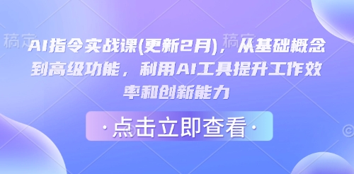 AI指令实战课(更新2月)，从基础概念到高级功能，利用AI工具提升工作效率和创新能力-heixxmi