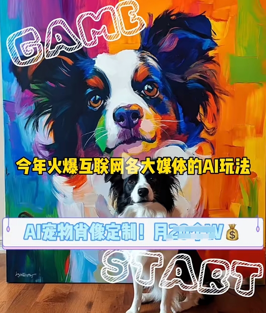 AI宠物写真变现商业课，全网爆火的AI宠物肖像定制项目，月入几个-heixxmi