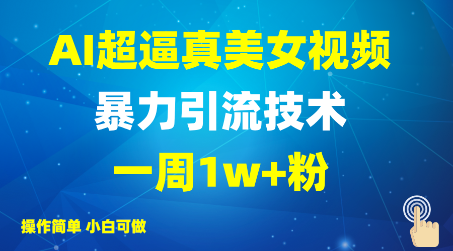 2025AI超逼真美女视频暴力引流，一周1w+粉，操作简单小白可做，躺赚视频收益-heixxmi