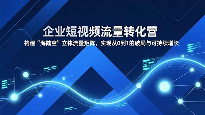 企业短视频流量转化营，构建“海陆空”立体流量矩阵，实现从0到1的破局与可持续增长-heixxmi