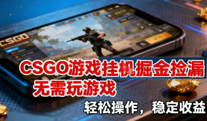 CSGO游戏挂G掘金捡漏，不需要玩游戏，操作简单，收益稳定【揭秘】-heixxmi