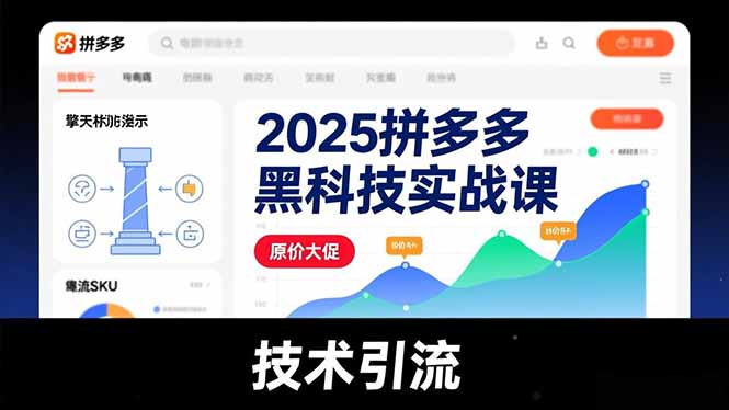 2025拼多多黑科技实战课，擎天柱玩法、爆流SKU、原价大促，技术引流，单店日销轻松破千单-heixxmi