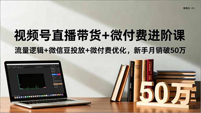 视频号直播带货+微付费进阶课：流量逻辑+微信豆投放+微付费优化，新手月销破50万-heixxmi