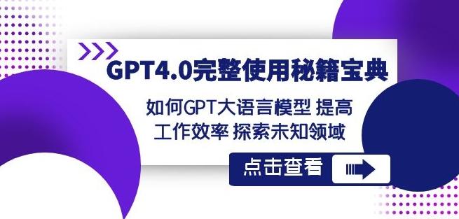 GPT4.0完整使用-秘籍宝典：如何GPT大语言模型提高工作效率探索未知领域-heixxmi