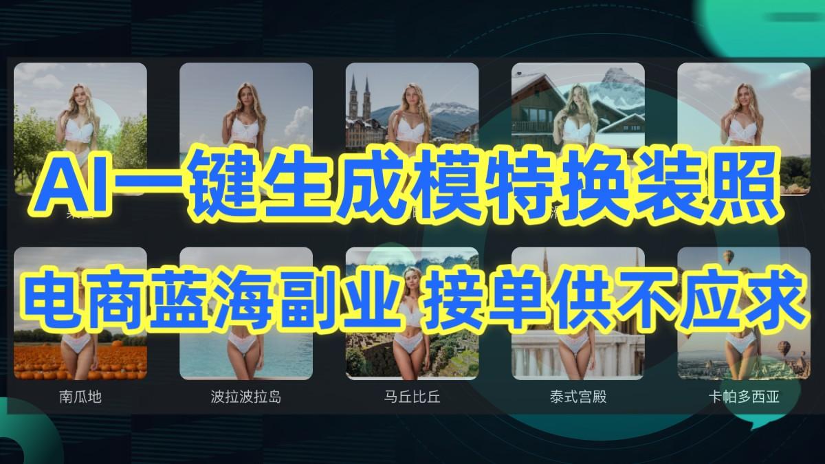 AI制作一键生成模特换装照，电商蓝海副业，接单供不应求-heixxmi