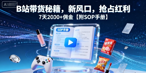 B站带货秘籍，新风口，抢占红利，7天2k+佣金【附SOP手册】-heixxmi