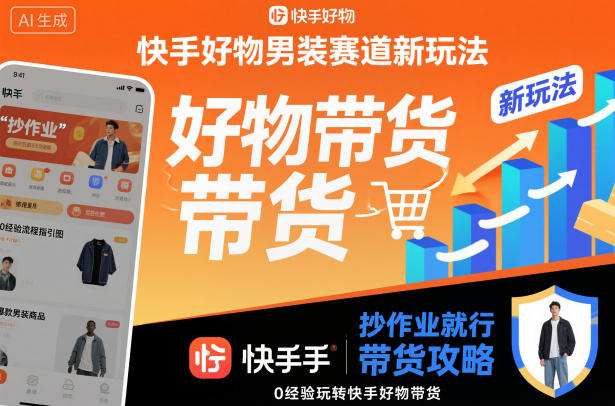 快手好物男装赛道新玩法，抄作业就行，0经验玩转快手好物带货-heixxmi