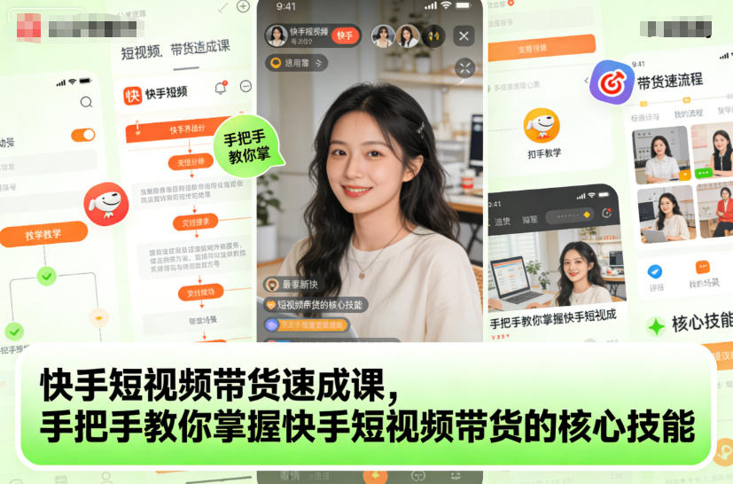 快手短视频带货速成课，手把手教你掌握快手短视频带货的核心技能-heixxmi