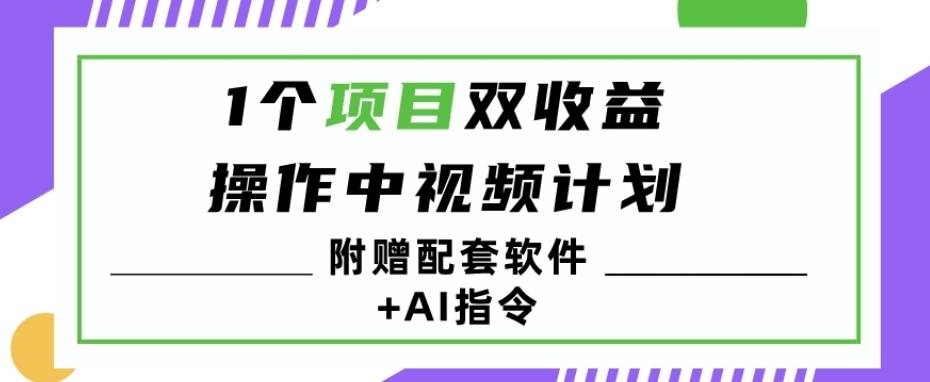 1个项目双收益？操作中视频计划1天最高3100+收益？（附赠配套软件+AI指令）-heixxmi
