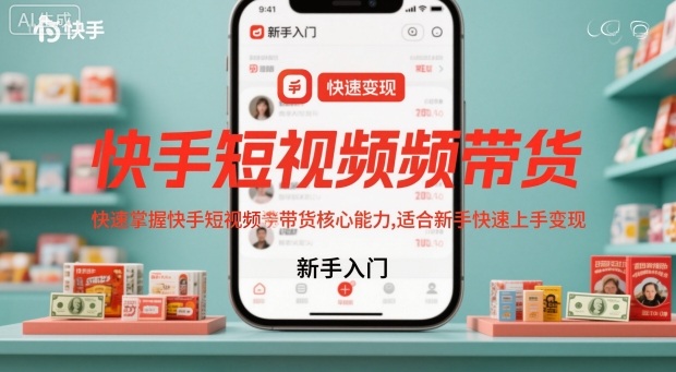 快手短视频带货，快速掌握快手短视频带货核心能力，适合新手快速上手变现-heixxmi