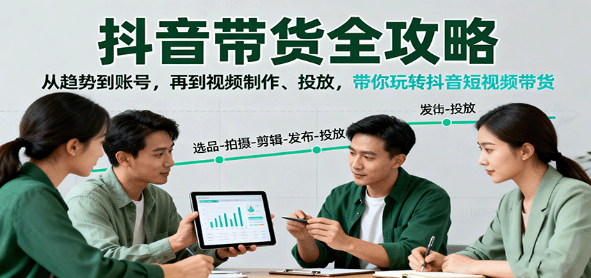 抖音带货全攻略：从趋势到账号，再到视频制作、投放，带你玩转抖音短视频带货-heixxmi