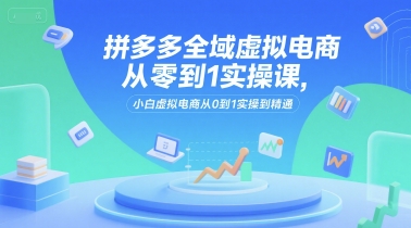 拼多多全域虚拟电商从零到1实操课，小白虚拟电商从0到1实操到精通-heixxmi