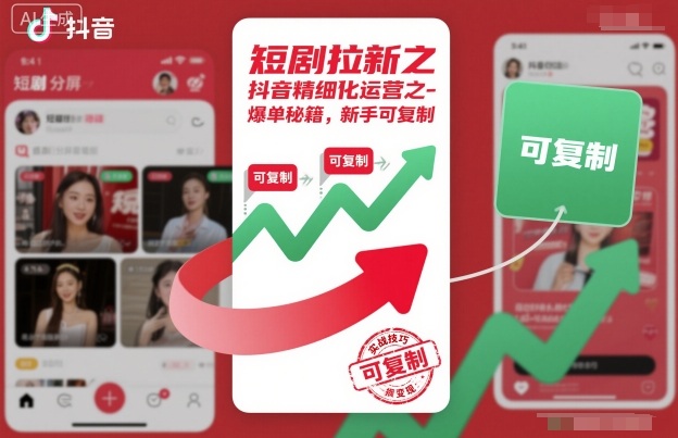 短剧拉新之抖音精细化运营之爆单秘籍，新手可复制-heixxmi