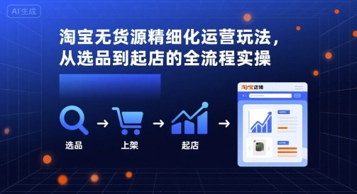 淘宝无货源精细化运营玩法，从选品到起店的全流程实操-heixxmi