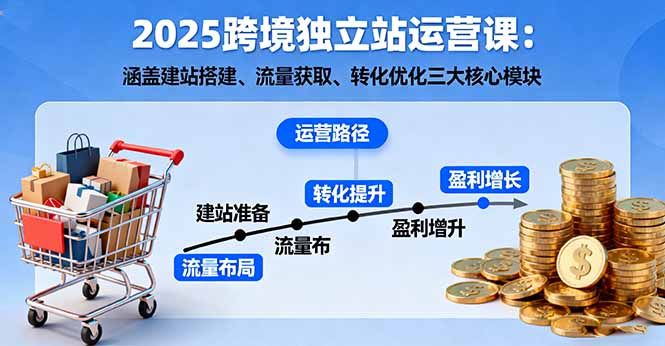 2025跨境独立站运营课：涵盖建站搭建、流量获取、转化优化三大核心模块-heixxmi