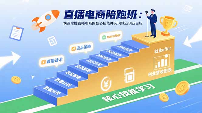 直播电商陪跑班：快速掌握直播电商的核心技能并实现就业/创业目标-heixxmi