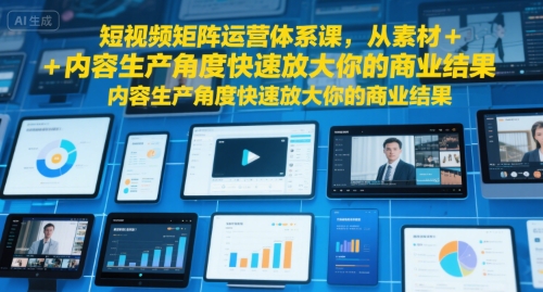 短视频矩阵运营体系课，从素材+内容生产角度快速放大你的商业结果-heixxmi