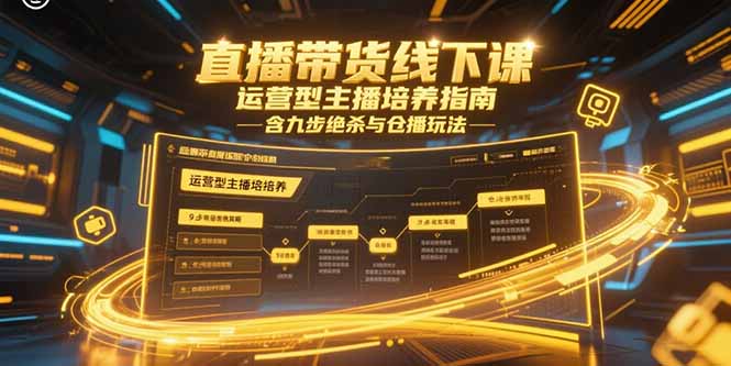 直播带货线下课，运营型主播培养指南，含九步绝杀与仓播玩法-heixxmi