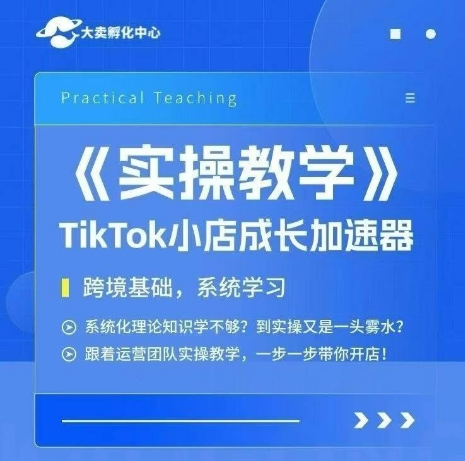 大卖家孵化中心TikTok实操课，TikTok小店成长加速器，跨境基础系统学习，一步一步带你开店-heixxmi