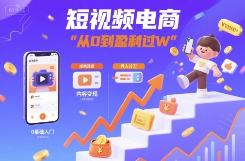 短视频电商：短视频变现从0到盈利过W-heixxmi