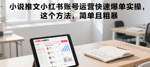 小说推文小红书账号运营快速爆单实操，这个方法，简单且粗暴-heixxmi