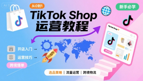 TikTok Shop从0到1运营教程，TikTok跨境电商新手必学课程-heixxmi