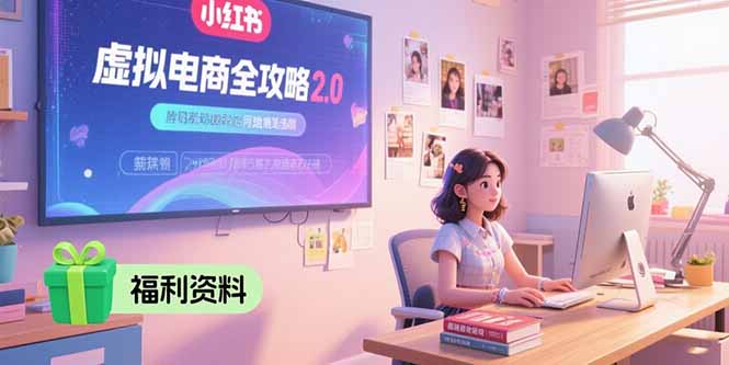 虚拟电商全攻略2.0，开店选品实操流程，账号定位、货源发布、笔记发布技巧-heixxmi