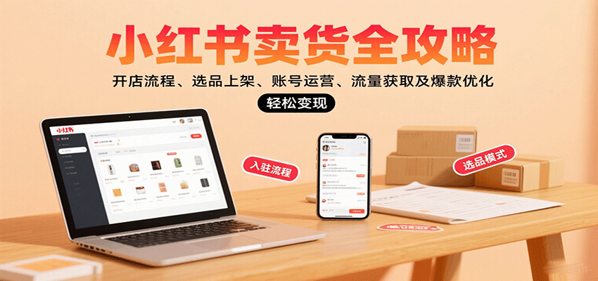 小红书卖货全攻略：开店流程、选品上架、账号运营、流量获取及爆款优化，轻松变现-heixxmi