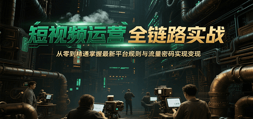短视频运营全链路实战，从零到精通掌握最新平台规则与流量密码实现变现-heixxmi