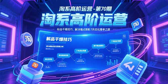 淘系高阶运营-第70期，标品干爆技巧，解决难点策略，大佬操盘方法-heixxmi