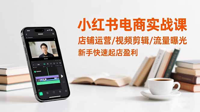 小红书电商实战课：店铺运营/视频剪辑/流量曝光，新手快速起店盈利-heixxmi