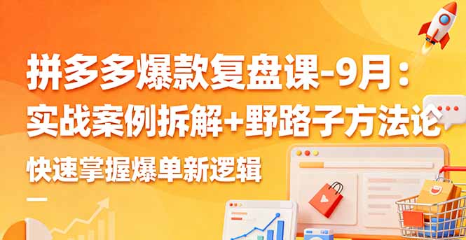 拼多多爆款复盘课-9月：实战案例拆解+野路子方法论，快速掌握爆单新逻辑-heixxmi