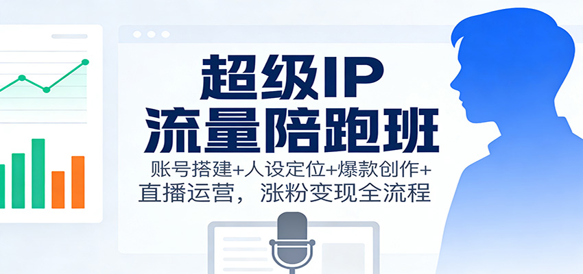 超级IP流量陪跑班：账号搭建+人设定位+爆款创作+直播运营，涨粉变现全流程-heixxmi