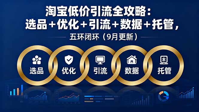 淘宝低价引流全攻略：选品＋优化＋引流＋数据＋托管，五环闭环(9月更新-heixxmi