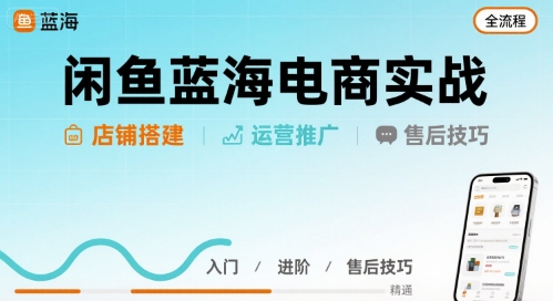 闲鱼蓝海电商实战，店铺搭建运营售后全流程-heixxmi