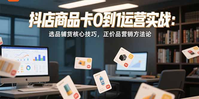 抖店商品卡0到1运营实战：选品铺货核心技巧，正价品营销方法论-heixxmi