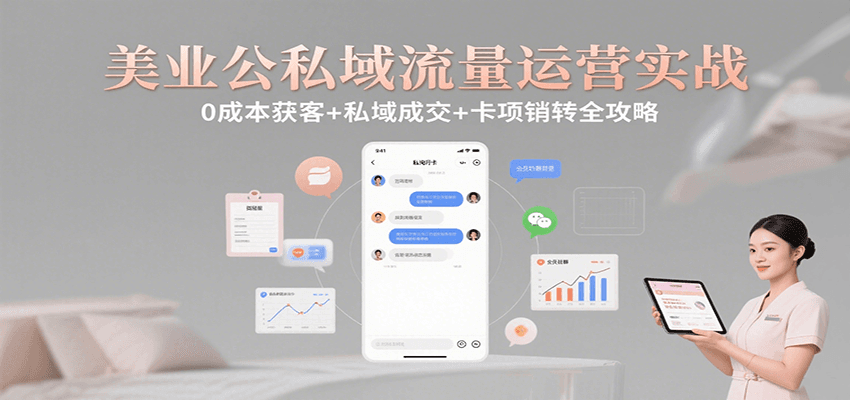 美业公私域流量运营实战：0成本获客+私域成交+卡项销转全攻略-heixxmi