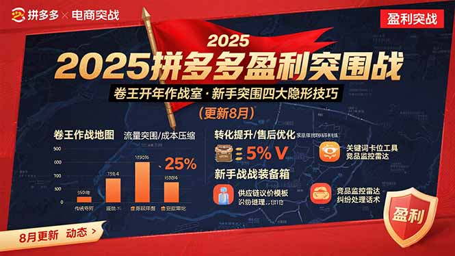 2025拼多多盈利突围战：卷王开年作战室，新手突围四大隐形技巧(更新8月-heixxmi