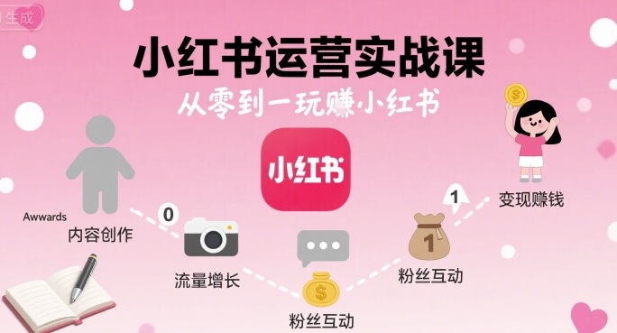 小红书运营实战课，从零到一玩賺小红书-heixxmi