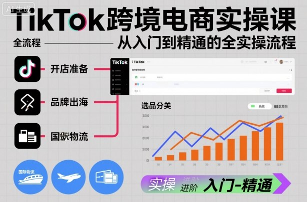 TikTok跨境电商实操课，从入门到精通的全实操流程-heixxmi